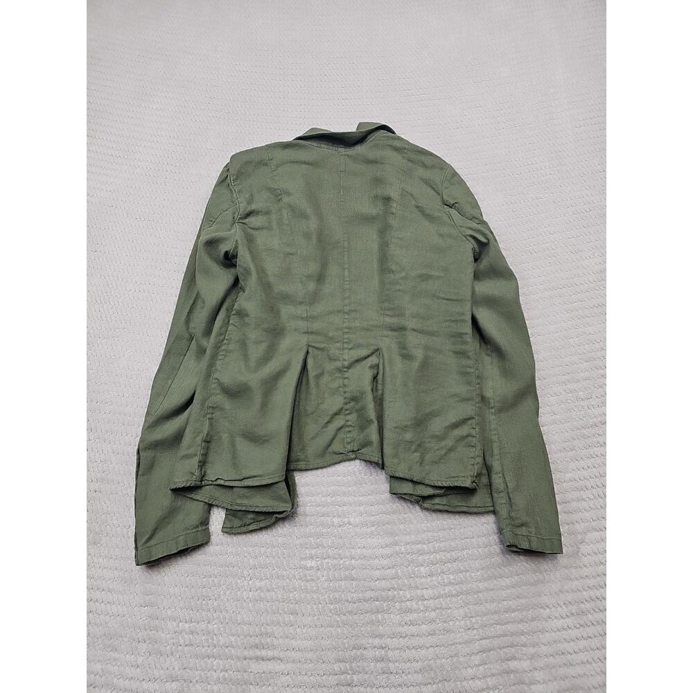 Free People Blazer Womens Small Linen Blend Military Style Lightweight Green - Picture 5 of 6